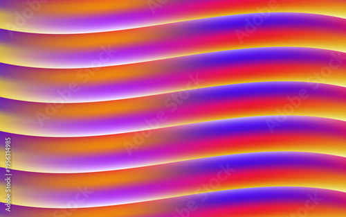 A vibrant and fluid abstract digital pattern featuring a series of closely packed, horizontally aligned organic wave forms. The composition is defined by a brilliant multi-color palette where.