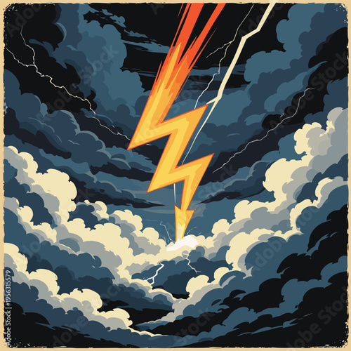 nice lightning vector image
