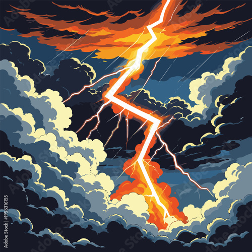 nice lightning vector image