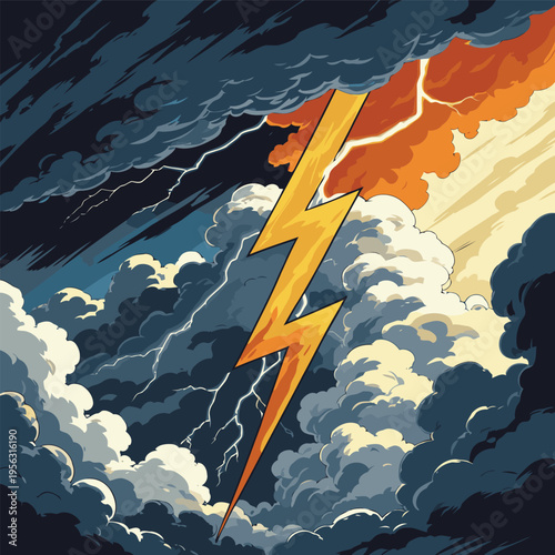 nice lightning vector image