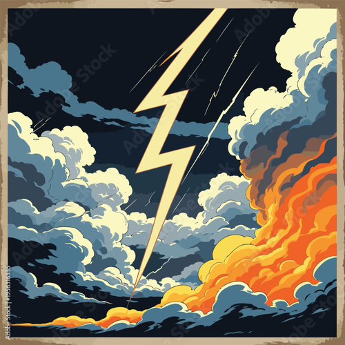 nice lightning vector image