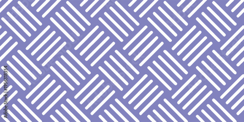 Seamless Drak Blue and white basketweave pattern with diagonal rounded lines. vector illustration