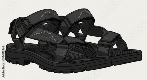 Black Strappy Sandals - Stylish and Comfortable Footwear for Any Occasion.