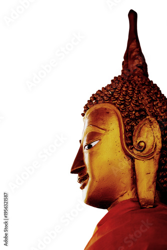 A statue of a golden Buddha near the Great Stupa in Vientiane, Laos