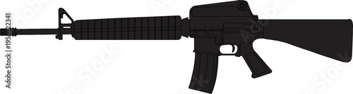 M16 Assault Rifle Silhouette Vector Design