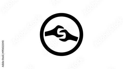Collaborate symbol, black isolated silhouette