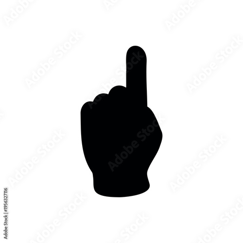 Glove with index finger raised silhouette icon vector illustration on white background