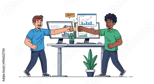 Colleagues Celebrating Successful Project Milestone