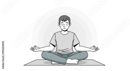 a man sitting in a meditative yoga pose.