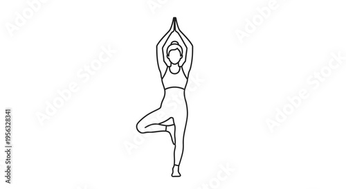 woman in yoga tree pose.