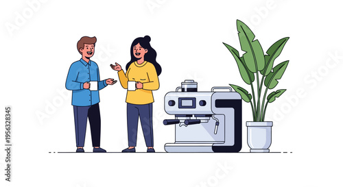 Office Colleagues Laughing During Coffee Break