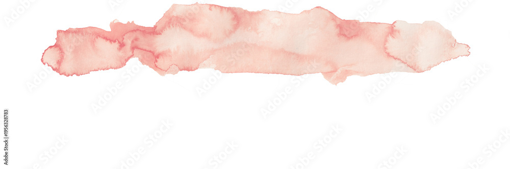 Fototapeta premium Soft Blush Pink Watercolor Wash – Horizontal Banner Background with Top Placement and Copy Space