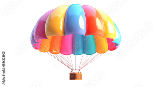 Colorful hot air balloon illustration on black background for design use and travel