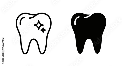 Vector illustration of set of tooth icons, dental care symbols, clean and healthy teeth vector on a transparent background