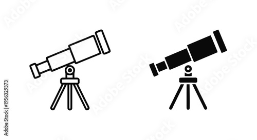 Vector illustration of telescope icons set, vector illustration on a transparent background
