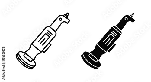 Vector illustration of angle grinder icon set, power tool for cutting and grinding on a transparent background