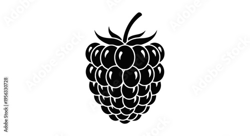 Vector illustration of black raspberry icon, simple style on a transparent background