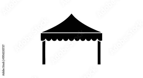 Vector illustration of popup canopy tent icon on a transparent background