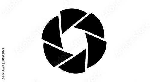 Vector illustration of camera aperture icon, shutter symbol, vector illustration on a transparent background
