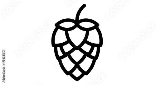 Vector illustration of hop cone icon, beer ingredient vector illustration on a transparent background