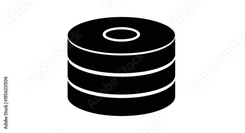 Vector illustration of database icon, flat design vector illustration on a transparent background