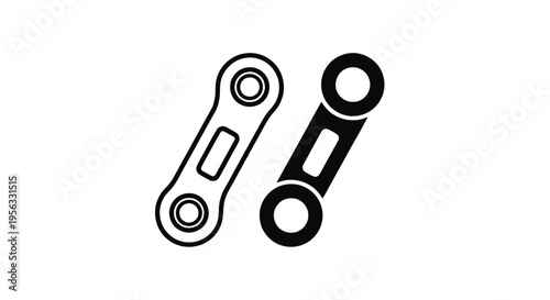 Vector illustration of bicycle chain link icon, simple style on a transparent background