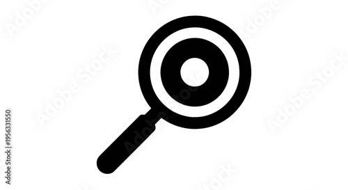 Vector illustration of magnifying glass icon with target symbol inside on a transparent background