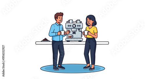 Colleagues Having Coffee Break in Office Lounge