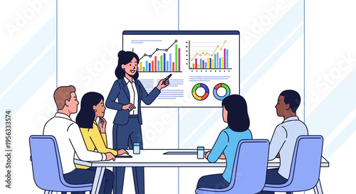 Business Leader Presenting Data to Her Team
