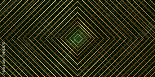 abstract greeb background with gold lines. green textured background. isolated background and golden light.