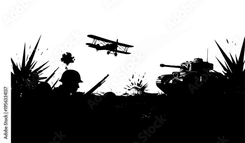 silhouette of a military man