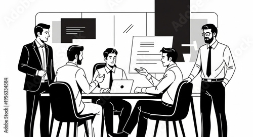 Business Meeting - Team Collaboration and Strategic Planning Session.