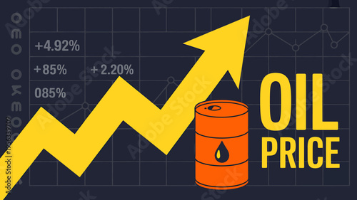 Oil price graph with rising arrow