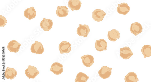 Closeup of several beige popcorn kernels.