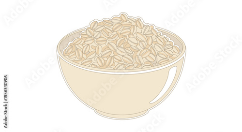Bowl of Rice Grains Food.
