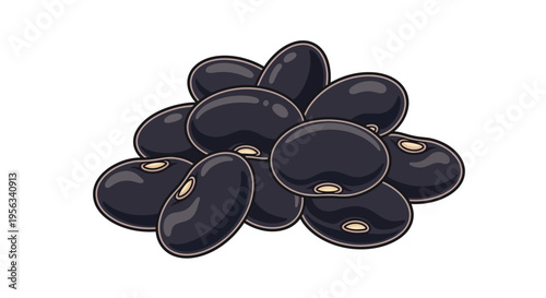 Black olives in a pile.