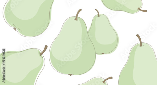 Green Pears Fresh Fruit Healthy Snack.
