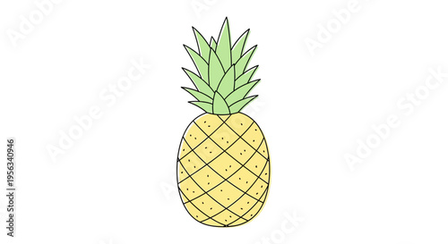 Fresh Yellow Pineapple Fruit Closeup.