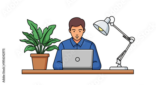 Focused Professional Working on Modern Laptop