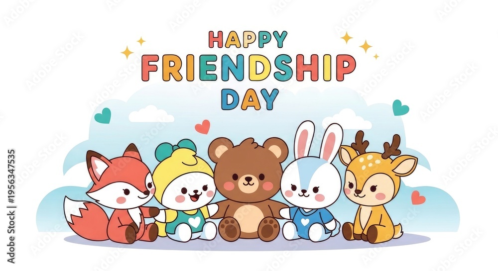 Fototapeta premium Happy friendship day wishes celebrating togetherness and joyful moments with friends