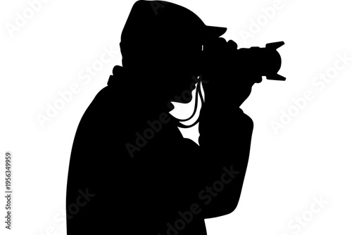 Silhouette of Photographer Taking a Picture with DSLR Camera