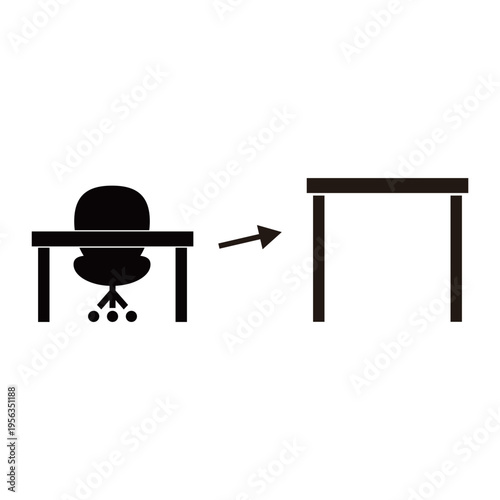 机　イラスト　昇降　オフィス　昇降デスク