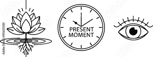 Timeless Awareness and Present Moment Zen Icons