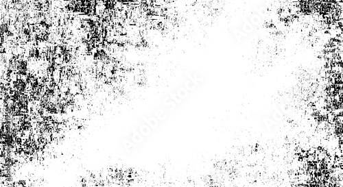 Φωτογραφία Abstract grunge texture background, black ink splatters on white surface, distre
