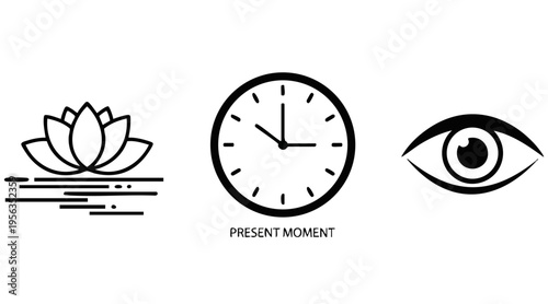 Timeless Awareness and Present Moment Zen Icons