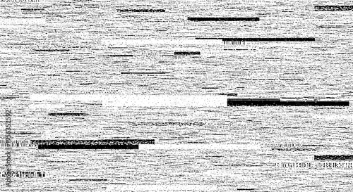 Foto Digital noise and static screen with horizontal lines - black and white glitch e