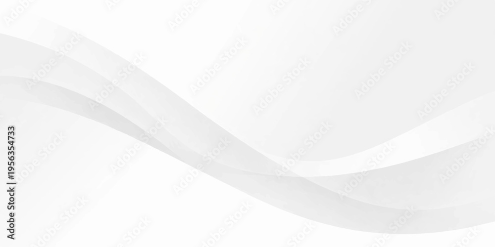 Obraz premium Abstract white background featuring fluid blue and gray waves with futuristic vector lines and curved patterns for a professional business technology wallpaper design template
