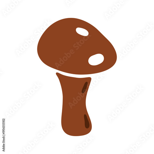 Honey agaric mushroom. Wild forest Armillaria, edible autumn fungi with round brown cap and stalk, mycology harvest clipart, organic food ingredient. Vector flat illustration