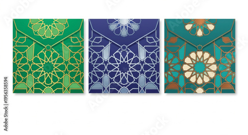 Modern Arabic Geometric Pattern Envelope - Islamic Sacrifice Eid Al-Adha Design