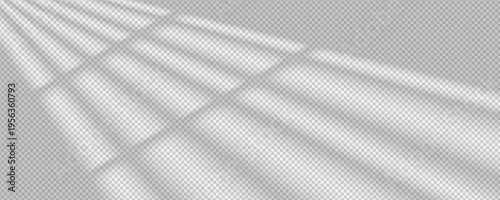 Shadow overlay effect. Reflecting light from window isolated on transparent background Shade jalousie. Reflected shadow on wall. Reflect sun from blind for design mockup.Vector